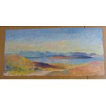 •TOM H SHANKS RSW, RGI, PAI (SCOTTISH 1921-2020) SKYE HILLS FROM EDINBANE Oil on panel board, 38 x