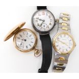 THREE WATCHES a Zenith, stainless steel bi colour Defy wristwatch, with white dial, black Arabic and
