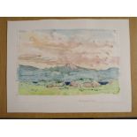 TOM H. SHANKS RSW, RGI, PAI (SCOTTISH 1921-2020) BEN CRUACHAN FROM LISMORE Watercolour, signed and