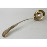 A SILVER SOUP LADLE by David McDonald, Glasgow 1832, the circular bowl with stem terminal in the