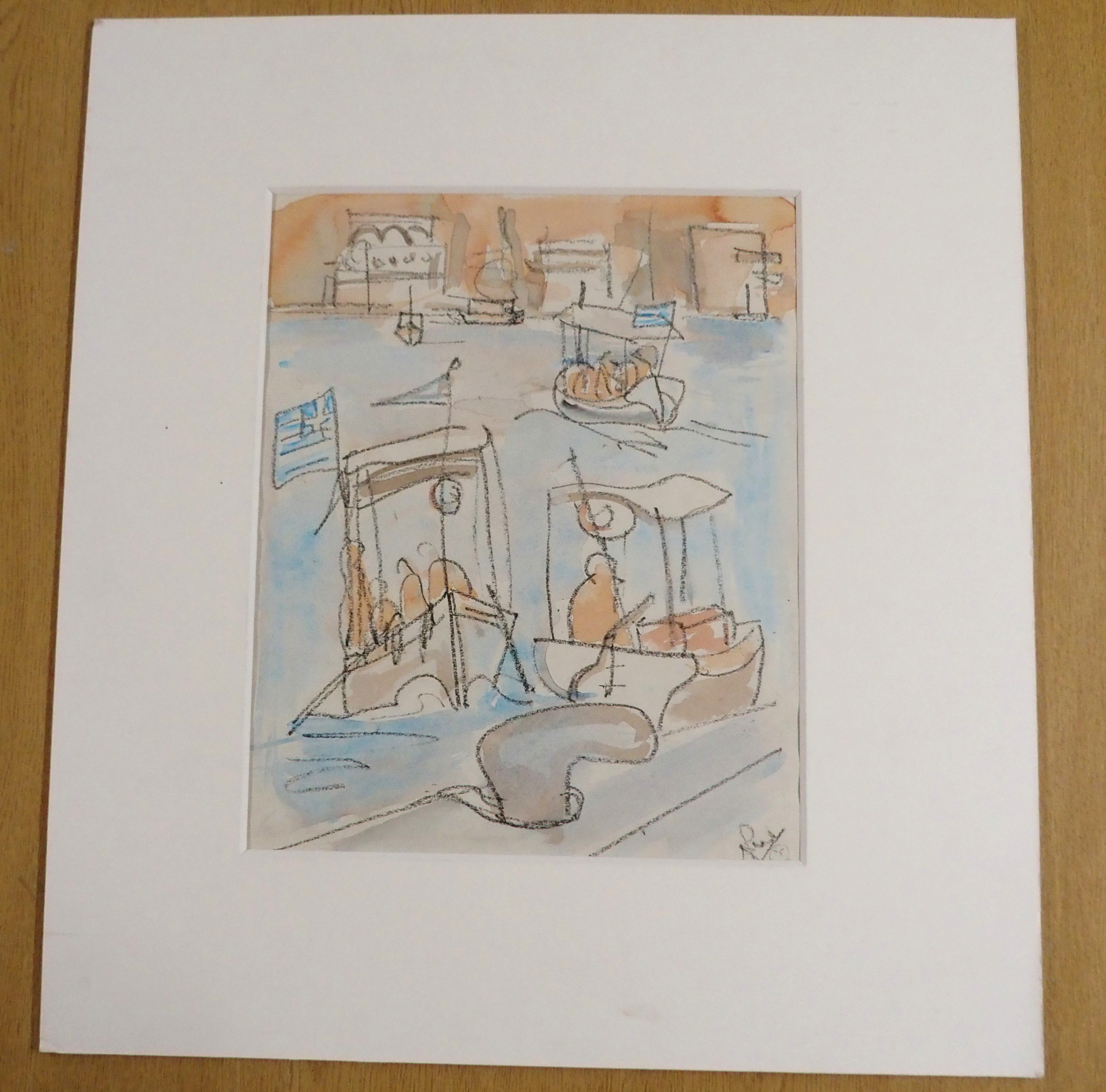 •GEORGE WYLLIE MBE (SCOTTISH 1921-2012) GOUROCK Watercolour, signed initials and dated (19)79, 32 - Image 5 of 7