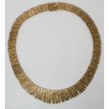 A 9CT GOLD RETRO FRINGE COLLAR NECKLACE hallmarked Birmingham 1969, length approx 39cm, weight 36.