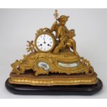A JAMES AND WALTER MARSHALL, EDINBURGH TIMEPIECE the gilded metal modelled as a boy holding a