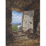 SCOTTISH SCHOOL (19TH CENTURY) THE OPEN DOOR Watercolour heightened with white, 24 x 18cm (9 1/2 x