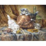 •JOHANNES WOUTERUS VAN TRIRUM (DUTCH 1924-2011) PLAYFUL KITTENS Oil on canvas, signed, 41 x 51cm (16