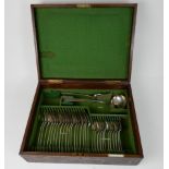 A MATCHED SET OF SILVER CUTLERY various makers and marks, comprising eighteen tablespoons, twelve