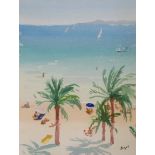•NORMAN EDGAR RGI (SCOTTISH B. 1948) ON THE MEDITERRANEAN Watercolour and gouache, signed 19 x