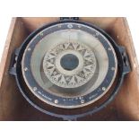 A LARGE HENRY HUGHES & SONS COMPASS No.12676 in oak case, 32cm wide Condition Report: Available upon