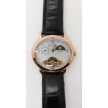 *WITHDRAWN* AN O.E WATCH TOURBILLON WATCH manual wind with erotic automaton verso. Mother of pearl