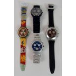 FOUR VARIOUS OLYMPIC SWATCH WATCHES unboxed Condition Report: Available upon request
