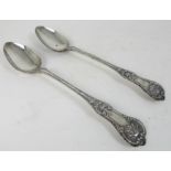 A PAIR OF SILVER BASTING SPOONS by JFW Mitchell, Glasgow 1844, single struck in the King's