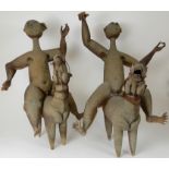 IAN RAMSAY (1965) - HORSEMEN a pair of terracotta sculptures, circa 1990, 69xm x 48cm x 35cm
