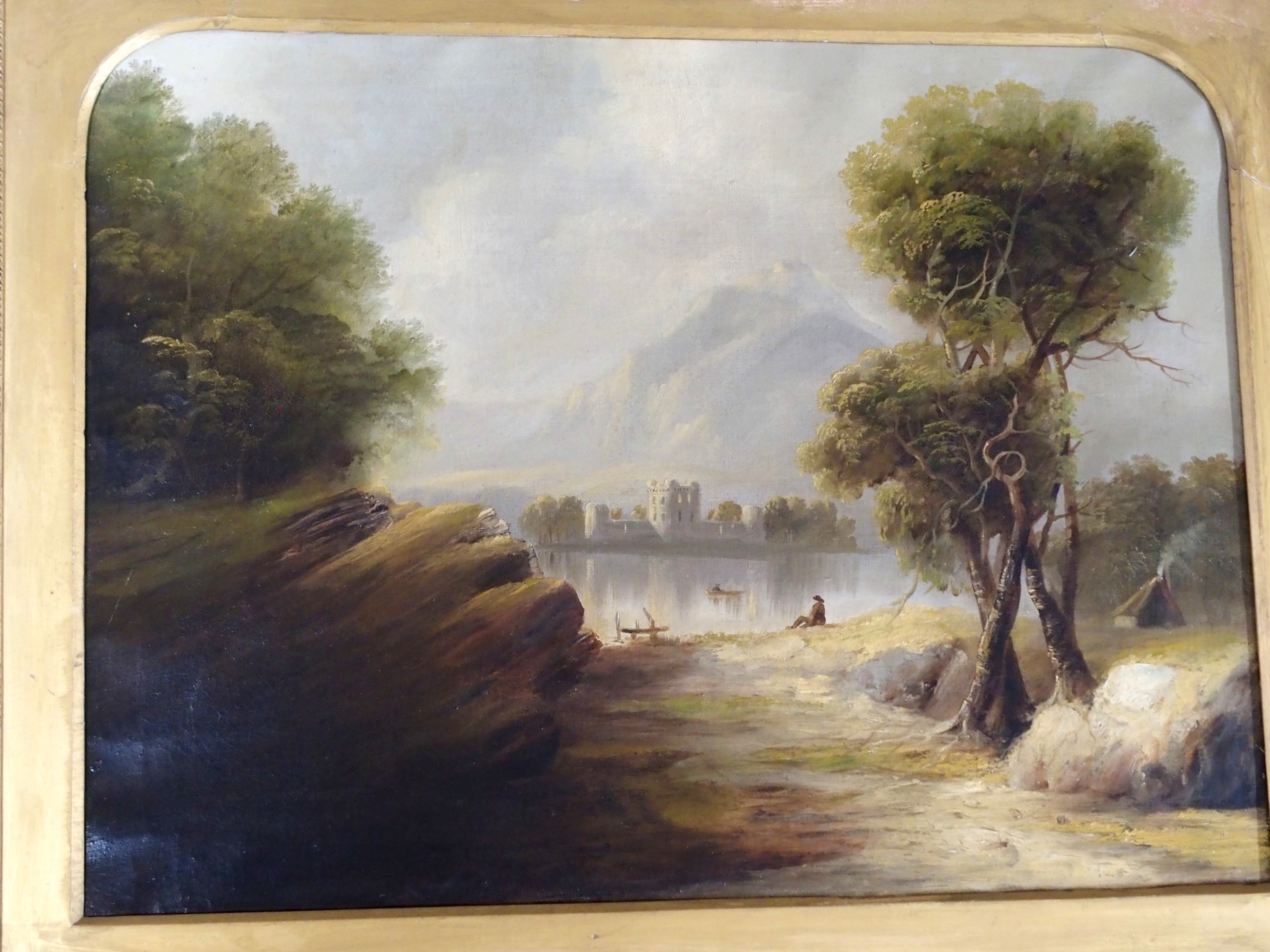 SCOTTISH SCHOOL (19TH CENTURY) BY THE BANKS OF A HIGHLAND LOCH Oil on canvas, 46 x 61cm (18 x - Image 3 of 4