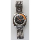 A BULOVA ACCUTRON SNORKEL 666 DIVERS WATCH with a white, black grey and orange dial, silver coloured