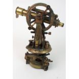 A VINTAGE BRASS STANLEY THEODOLITE stamped Stanley London, 113349 on oak case, 35cm high Condition