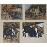 •JOHN MCPHEE (SCOTTISH FL. 1976-1986) VIEWS OF SPAIN Ink, gouache and watercolour, 21.5 x 16.5cm (