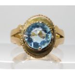 AN 18CT GOLD BLUE GEM SET RING hallmarked Birmingham 1901, finger size M1/2, weight 5.2gms Condition