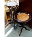 A Moorish hexagonal side table and a wine table (2) Condition Report: Available upon request