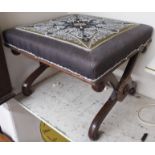 A Victorian rosewood x-frame stool Condition Report: Available upon request