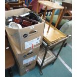 Two boxes of books, ceramics, trolley etc Condition Report: Available upon request