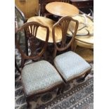 A pair of mahogany parlour chairs and two occasional tables (4) Condition Report: Available upon