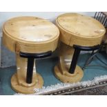 A pair of Art Deco style side tables, 65cm high x 50cm deep (2) Condition Report: Available upon