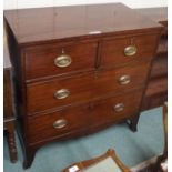 A George III mahogany two over two chest of drawers on bracket feet, 91cm high x 91cm wide x 50cm