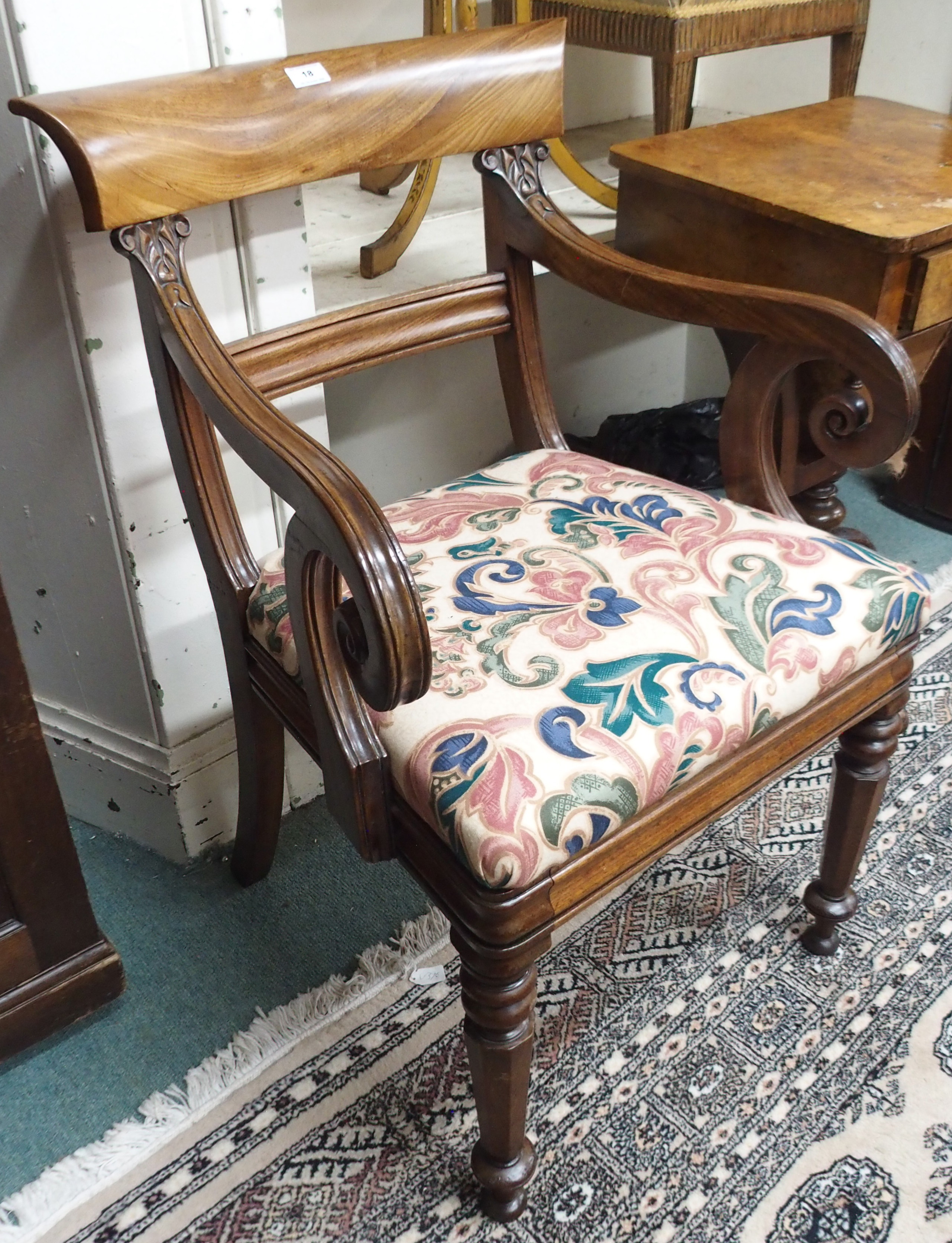 A Regency mahogany open armchair Condition Report: Available upon request