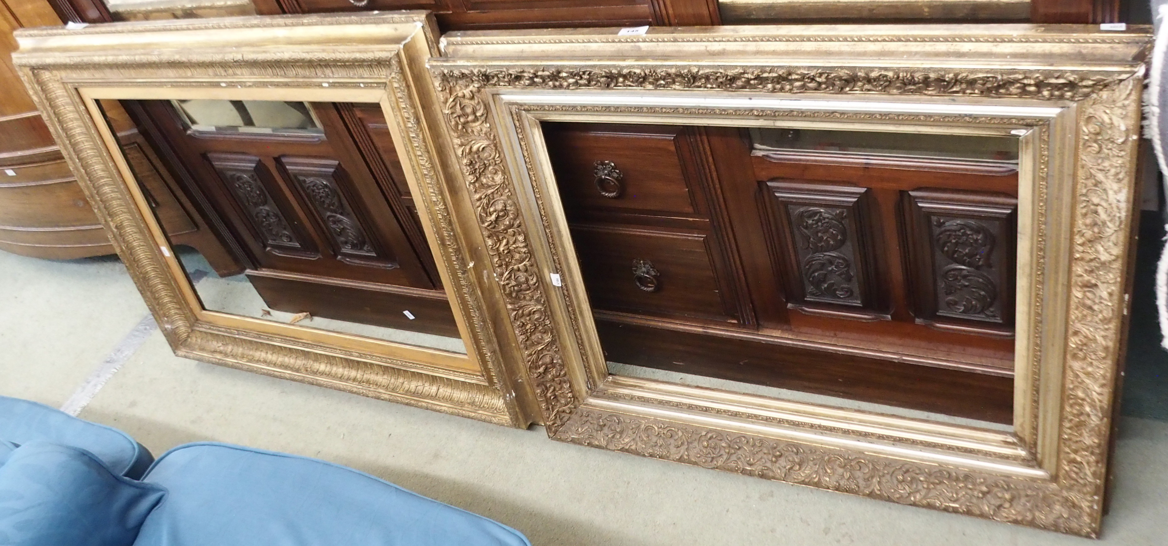 Two Gilt picture frames, (inset sizes, 50cm x 67cm and 73cm x 54cm) (2) Condition Report: