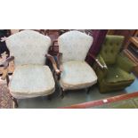 A pair of armchairs and a small armchair (3) Condition Report: Available upon request