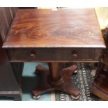 A Victorian mahogany sewing table with single drawer Condition Report: Available upon request