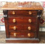 A miniature Victorian mahogany four drawer chest, 54cm high x 50cm wide x 29cm deep Condition