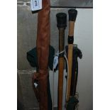 Three various fishing rods etc Condition Report: Available upon request