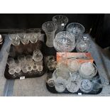 A collection of cut glass, crystal and other glassware including bowls, vases etc Condition