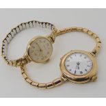 A 9ct case ladies Moeris wristwatch, together with a 9ct gold Precista ladies watch, both with
