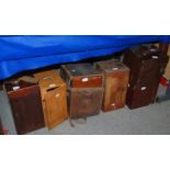 Eight various mahogany and other microscope cases, 40cm high and smaller Condition Report: Available