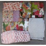 Two modern quilts by Soho Living, two cushion cases and two other cotton throws Condition Report: