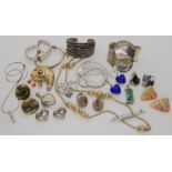 Silver rings, bangles and other items Condition Report: Not available for this lot