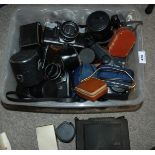 A box of various cameras and accessories Condition Report: Available upon request