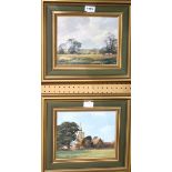 ROY PERRY Suffolk Landscape, signed, oil on board, 19 x 24cm and another (2) Condition Report: