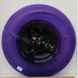 A large purple glass platter with fused decoration Condition Report: Available upon request