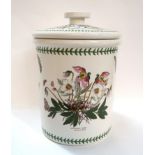 A large Portmeirion Botanic Garden storage jar decorated with Christmas Roses (Hellebores), 37cm