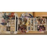 A large jewellery box filled with vintage costume jewellery to include a Musical Prince lighter