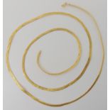 An 18k gold ribbon chain, length 76cm, weight 11gms Condition Report: Available upon request