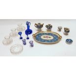 Miniature Limoges dolls teaset, together with miniature glasses, decanters and plates Condition