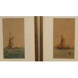 A pair of watercolours of yachts, monogrammed R.M. Condition Report: Available upon request