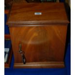 A mahogany coin cabinet, 40cm high x 3.5cm wide x 21cm deep Condition Report: Available upon