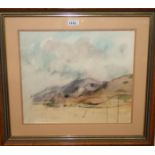 CHRISTINE E WOODSIDE Landscape, signed, watercolour, dated, (19)77, 15 x 16cm another landscape,