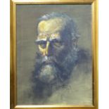 CONTINENTAL SCHOOL Portrait head, signed, oil on canvas, dated, (19)77, 60 x 45cm and another (2)
