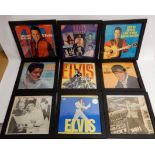 A lot of Elvis Presley vinyl LP records with wall hanging frames to include The Early Years, On